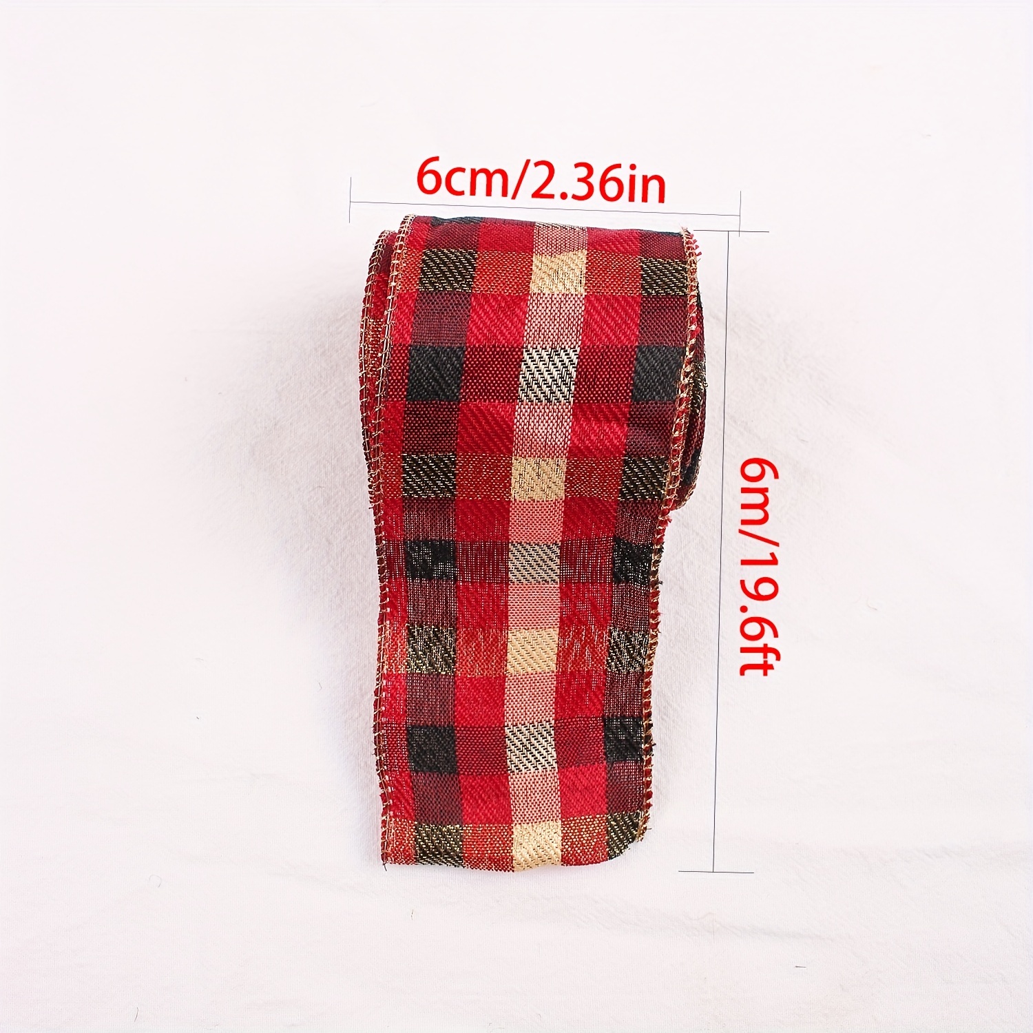 Diy Imitation Burlap Colored Plaid Ribbon Christmas - Temu