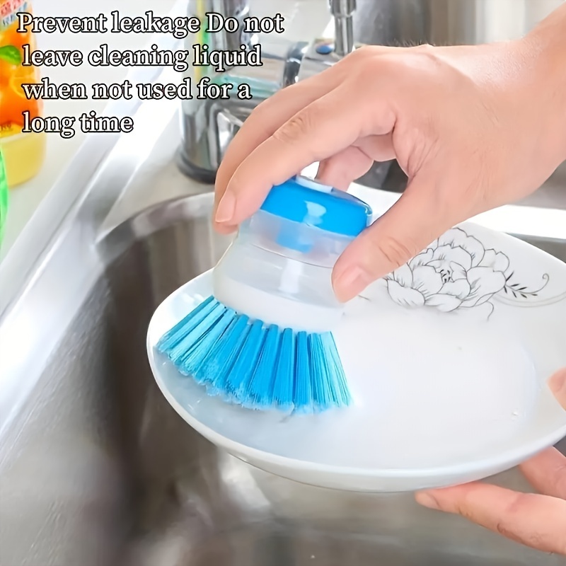 Kitchen Dishwashing Brush Long Cleaning Brush w/Liquid Dispenser