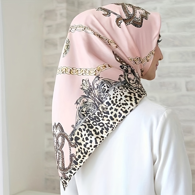 Aliexpress Classic Print 100% Silk Scarf Neckerchief Wraps Large Square Head Scarves Hijab for Hair Wrapping