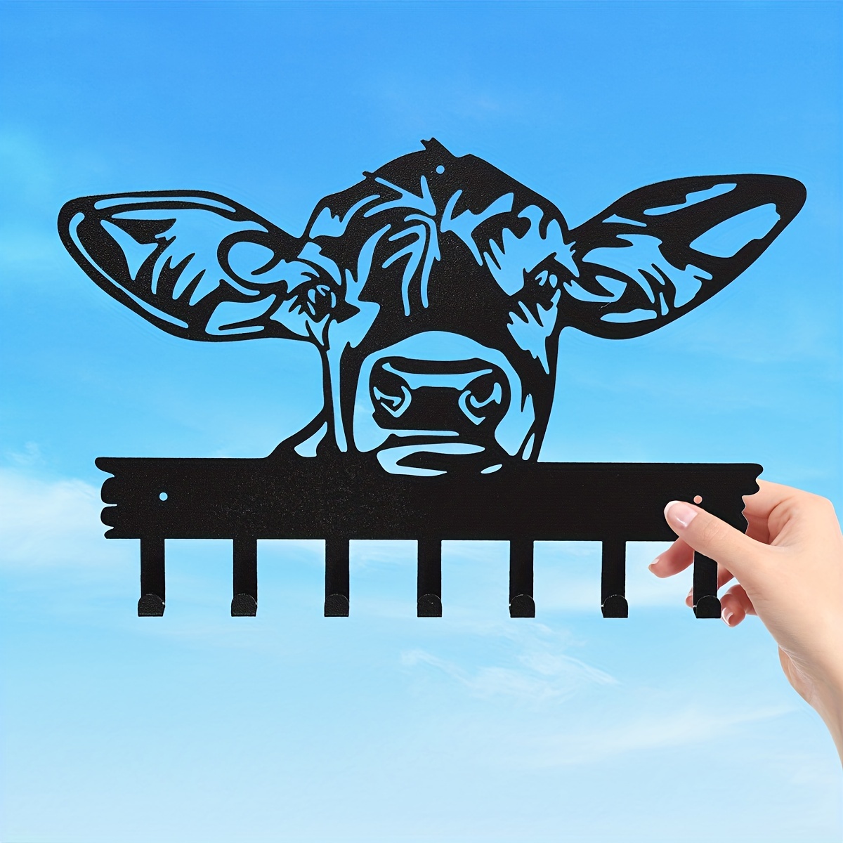 Cow Shaped Door Hook Hanger Decorative 7 Hooks Coat Rack - Temu