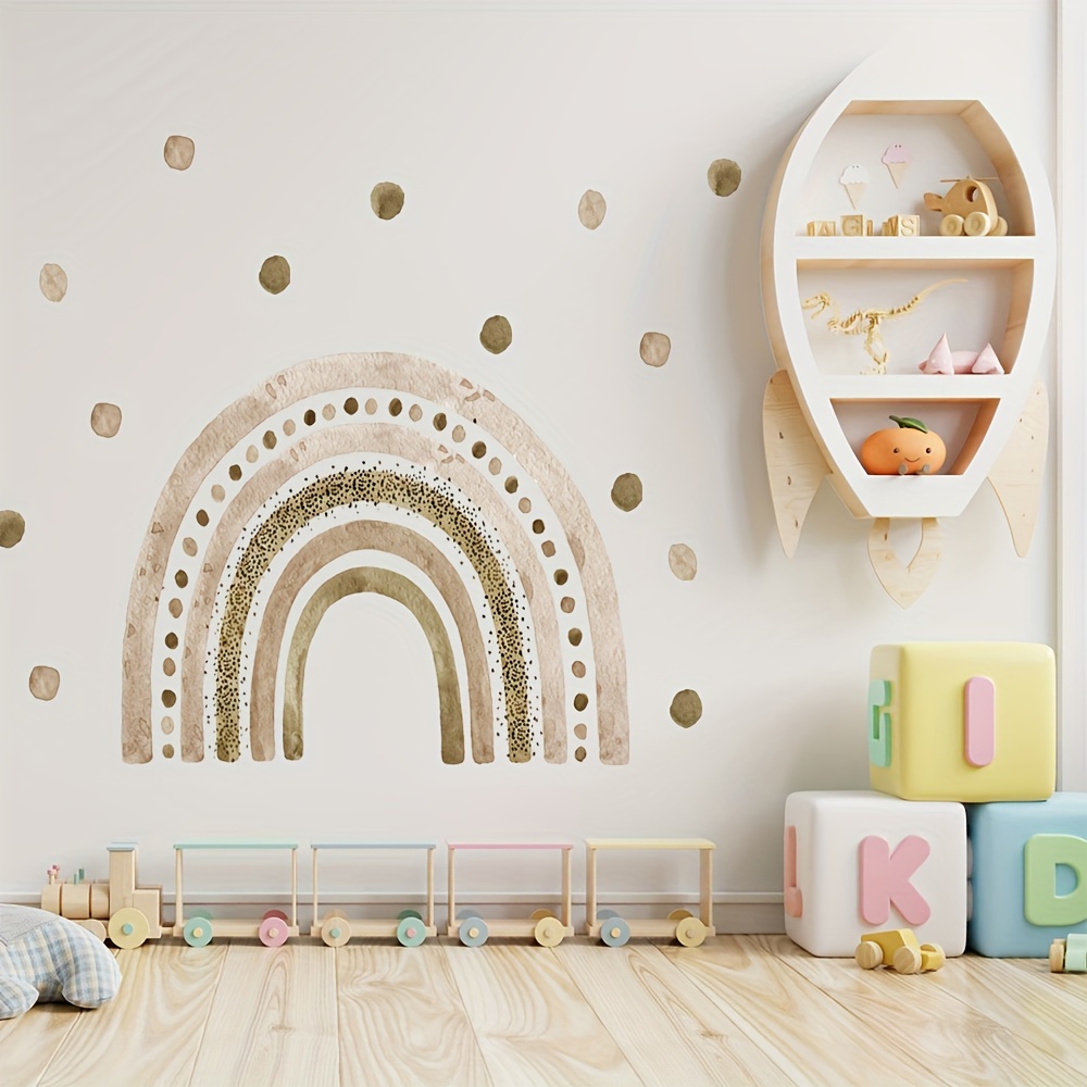 Adhesivo de pared de animales de dibujos animados para bebés y niños,  calcomanía de arte autoadhesivo para decoración de sala de estar, TV, sofá
