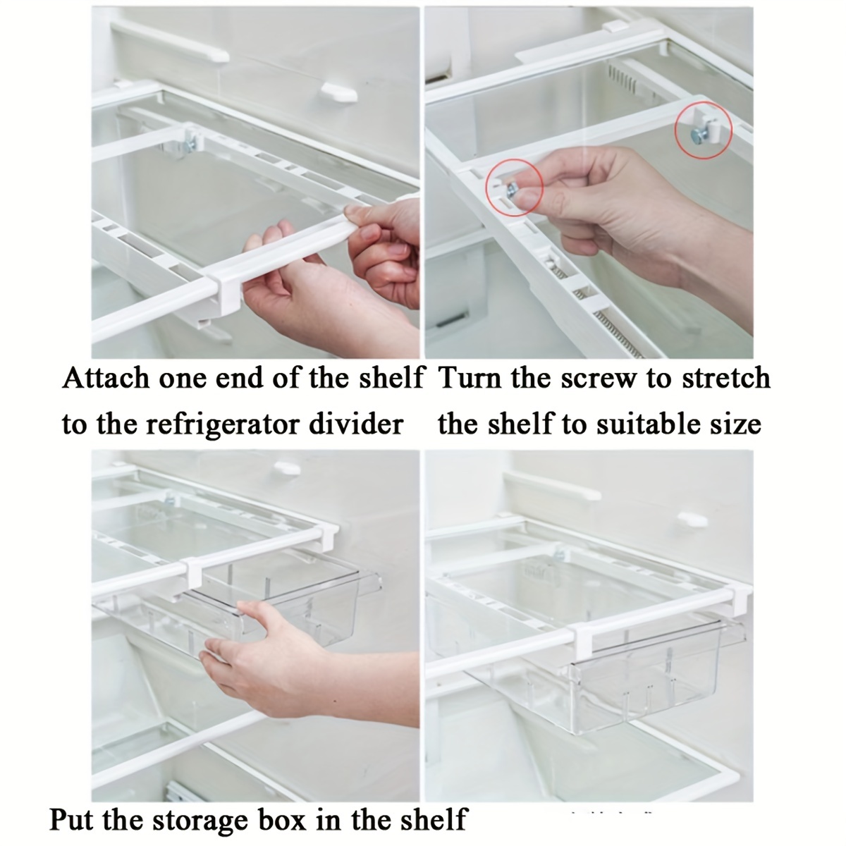 1pc Transparent Plastic Food Container Dividers Used For Kitchen Storage,  Suitable For Keeping Fruits Fresh