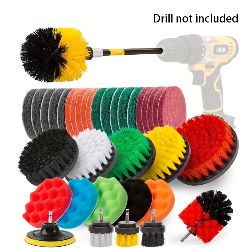 Drill Brush Power Scrubber Drill Attachments For Carpet Tile Grout Cleaning,  Machine Not Include - Temu