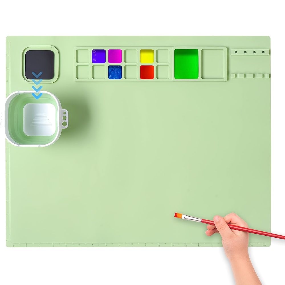 Silicone Painting Mat Silicone Art Mat With Water Cup For - Temu