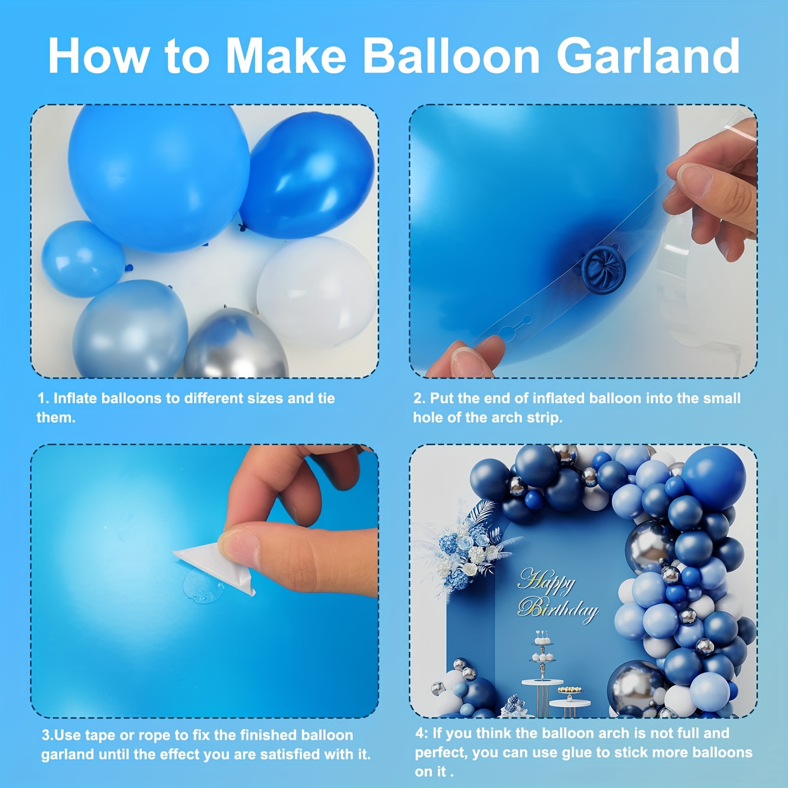 Royal Blue Balloons 100pcs Blue Balloon Garland Arch Kit 5/10/12/18 In