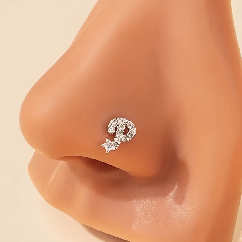 Letter on sale nose stud