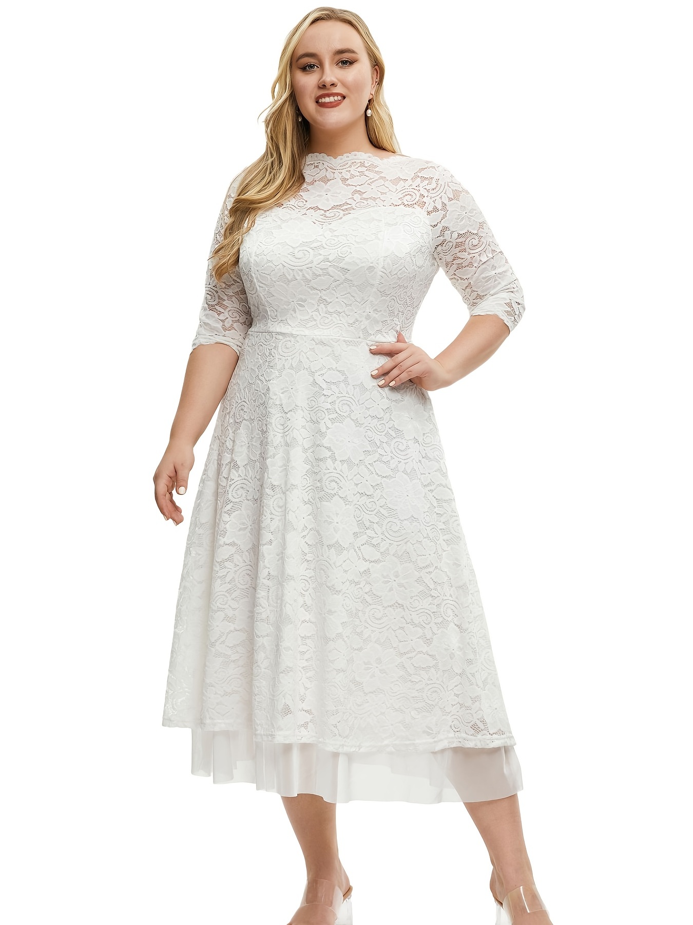 Plus Size White Dresses - Temu Canada