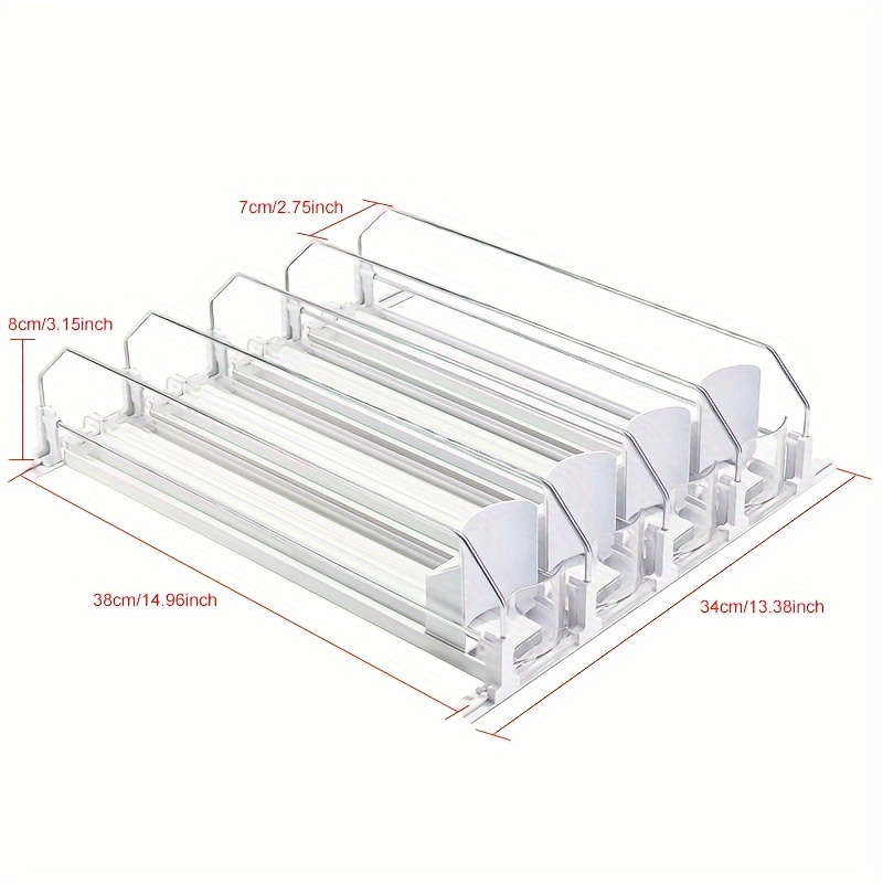 TEMU 380mm Double-bar Style Beverage Dispenser Refrigerator Soda Storage Box Soda Bottle Can Organizer