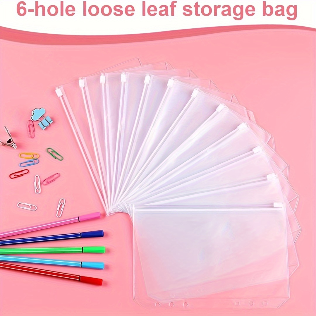 A5/a6/a7 Binder Pockets Transparent Pvc 6 hole Binder - Temu