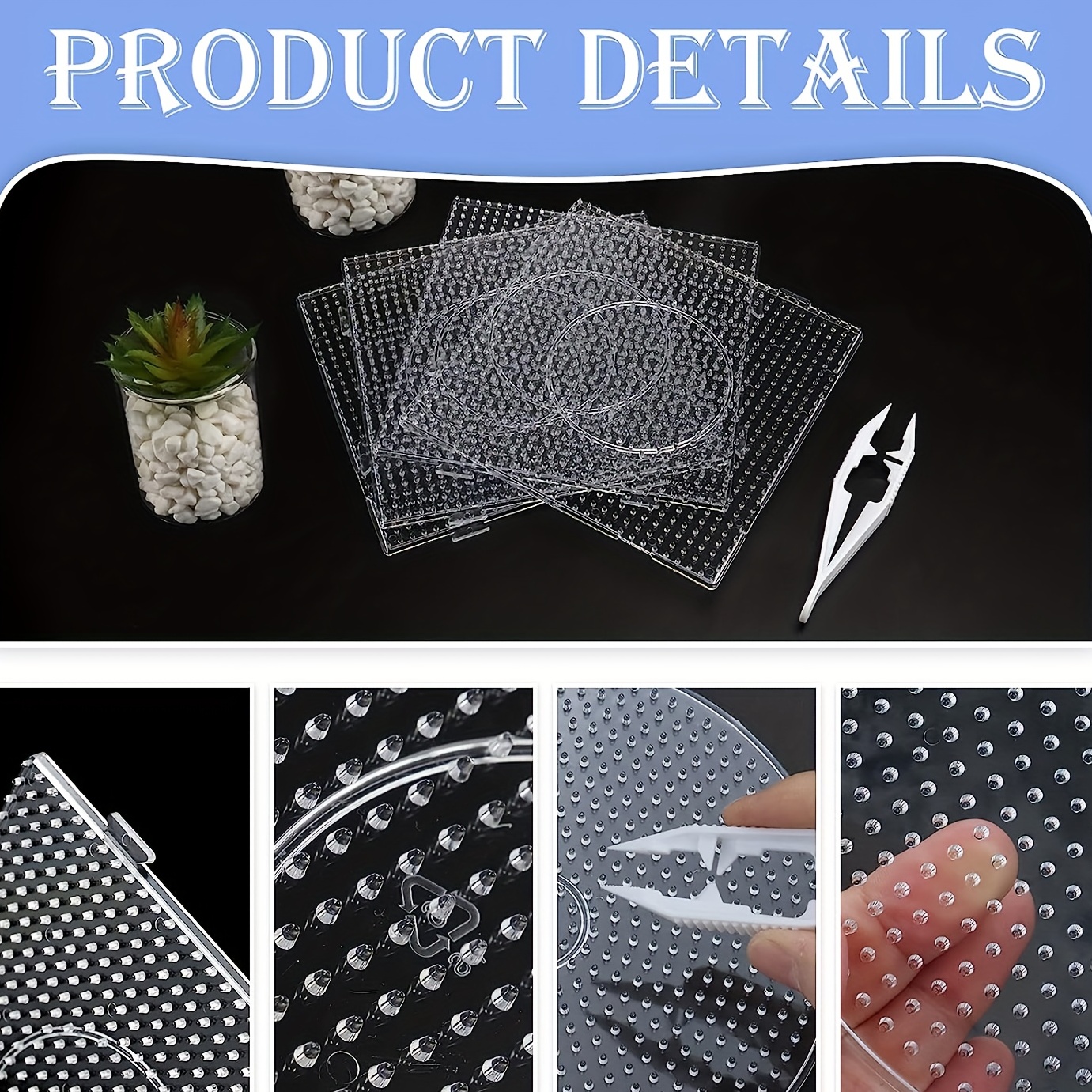 5mm Hama Beads Round shape Pegboard Transparent Template Board DIY