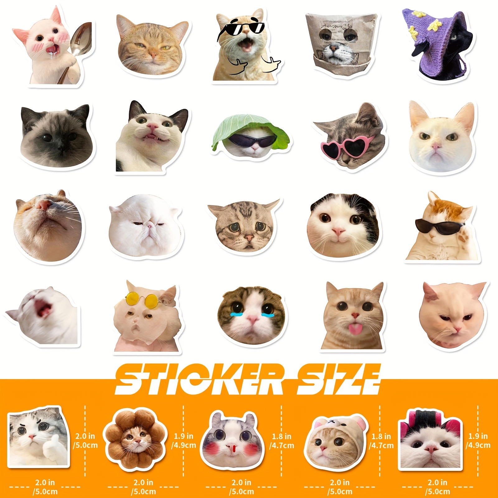 Cat Stickers, 50 Pcs