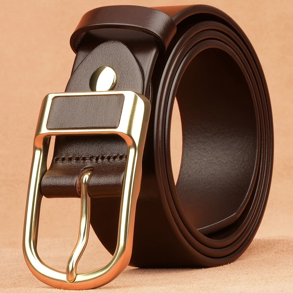 Mens Pu Leather Prong Buckle Belt - Jewelry & Accessories - Temu