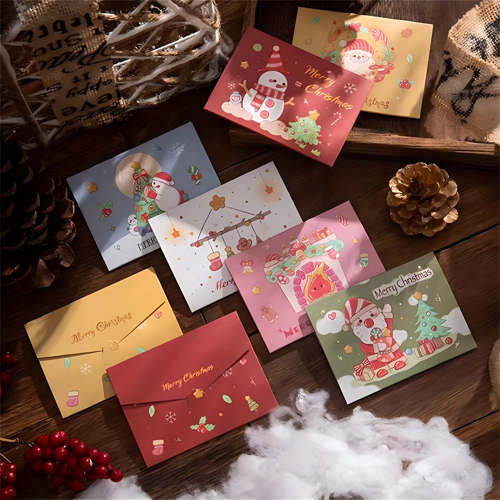 12個の新しいクリスマス三つ折りグリーティングカード クリスマスイブ
