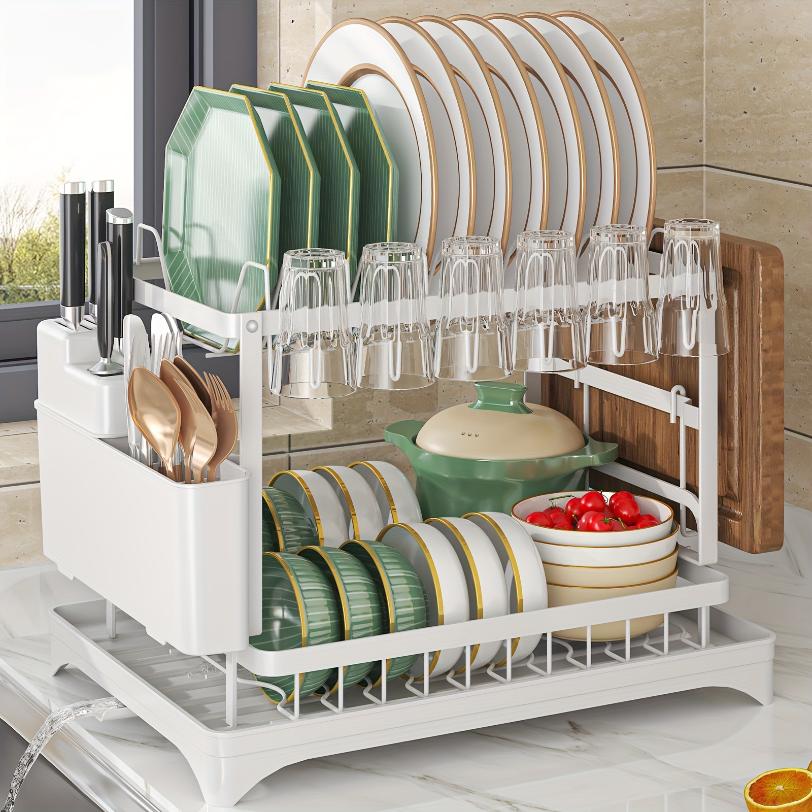 Dish Storage Rack, Kitchen Non-perforated Dish Drain Rack, Household  Tabletop Dish Chopsticks And Bowl Rack, Drain Board, Cutlery Rack, Home  Kitchen Accessories - Temu Mexico
