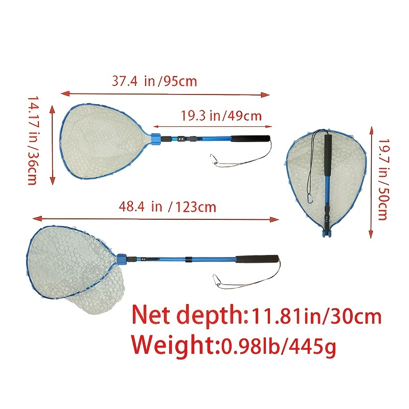 Aluminum Alloy Fishing Net Long Handle Portable Double - Temu