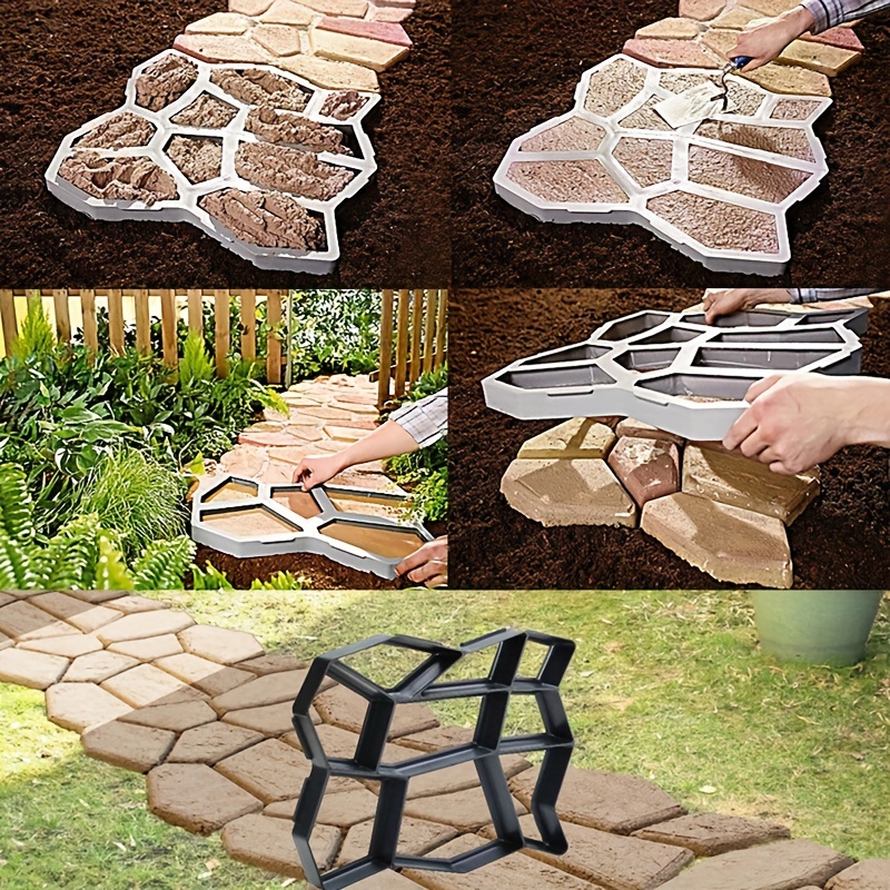 1pc concrete molds garden walk pavement mold diy manually paving cement brick stone road moulds for yard patio lawn garden patio furniture sets