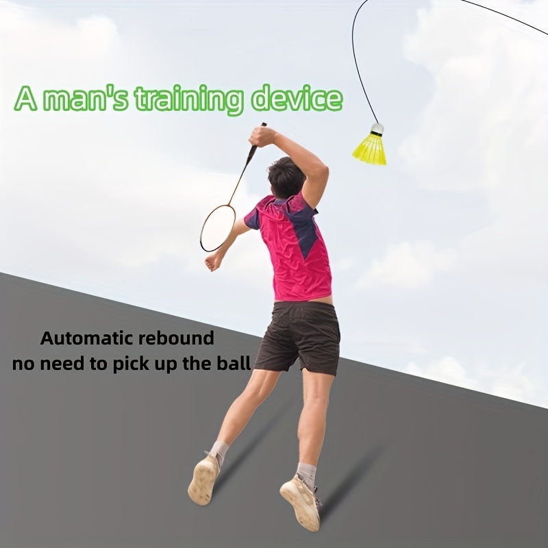 Entraîneur de Badminton Auto-apprenant, kit d'entraînement de Badminton,  entraîneur de Rebond de Badminton à Hauteur réglable pour Un Seul Joueur  avec
