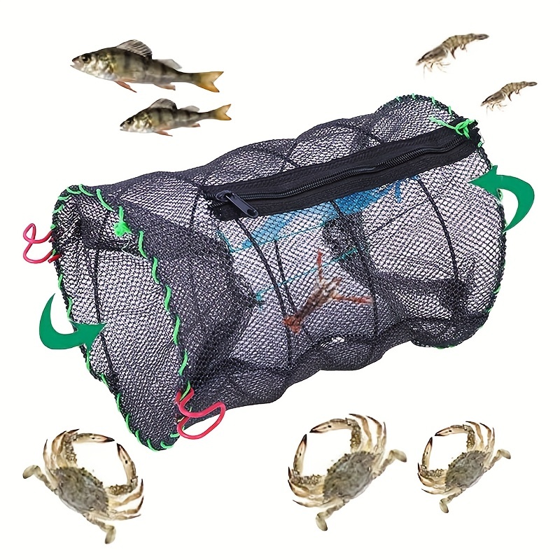 Crab Trap Fishing Net, Bait Traps Fishing Accessories Shrimp Cage Bait Case  Portable Folded Fishing Basket for Keeping Lures Crayfish Crab (Size : 4m
