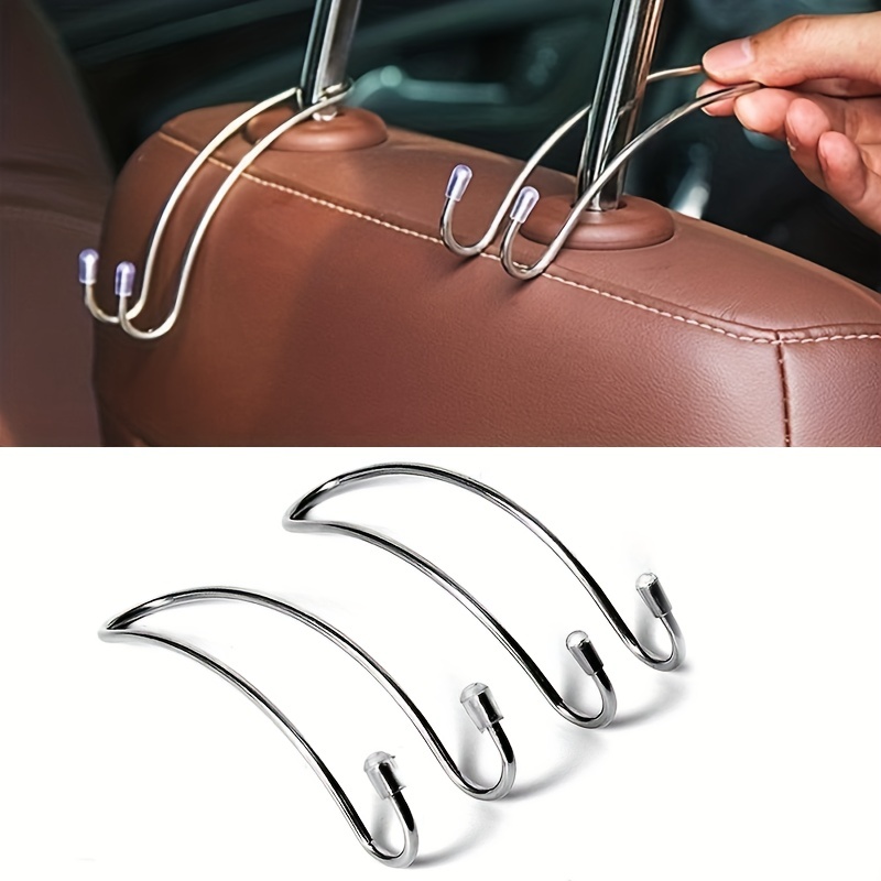 Leather Car Seat Headrest Hooks Hidden Back Hanger For Organizing