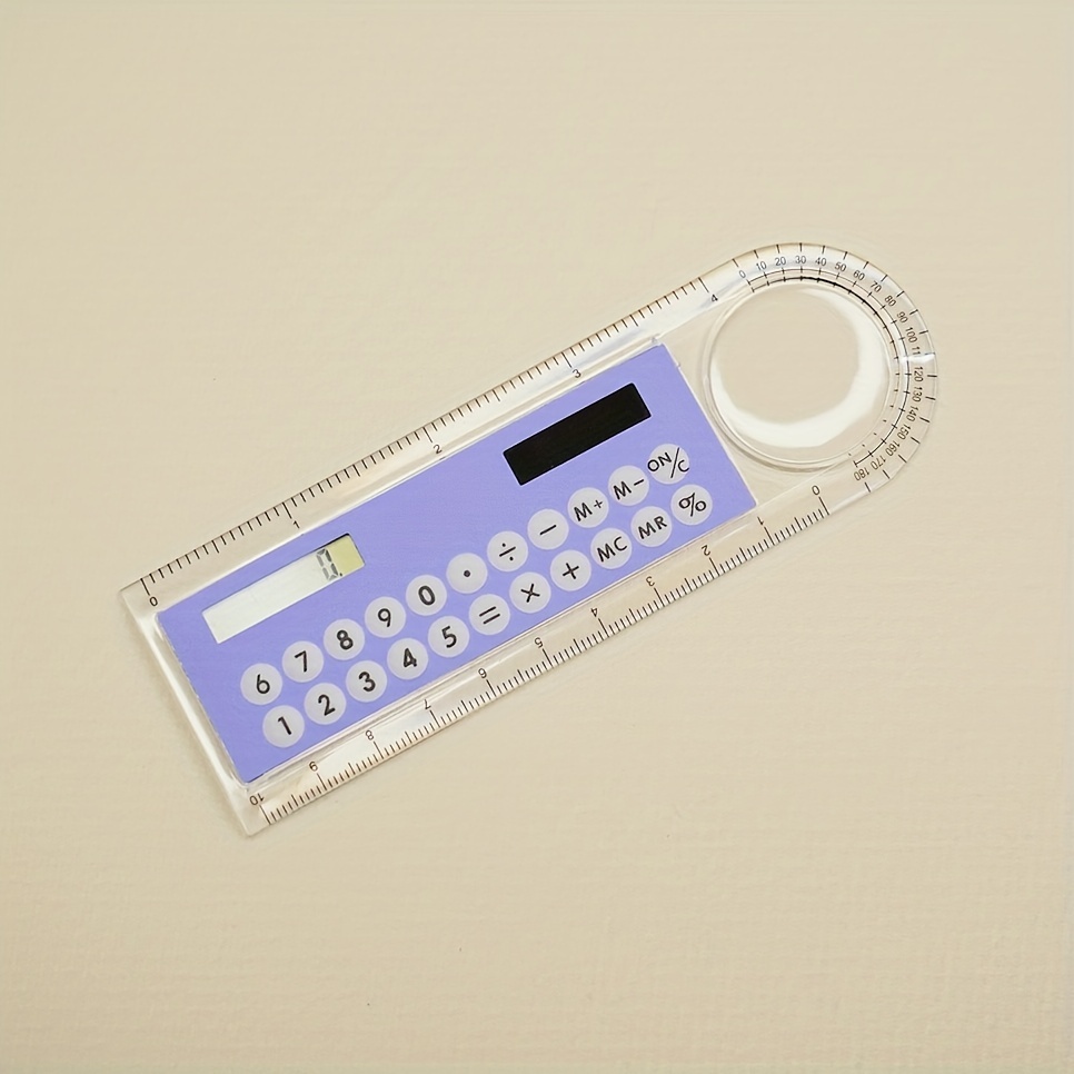 Cheap Mini Solar Transparent Ruler Magnifier with Calculator