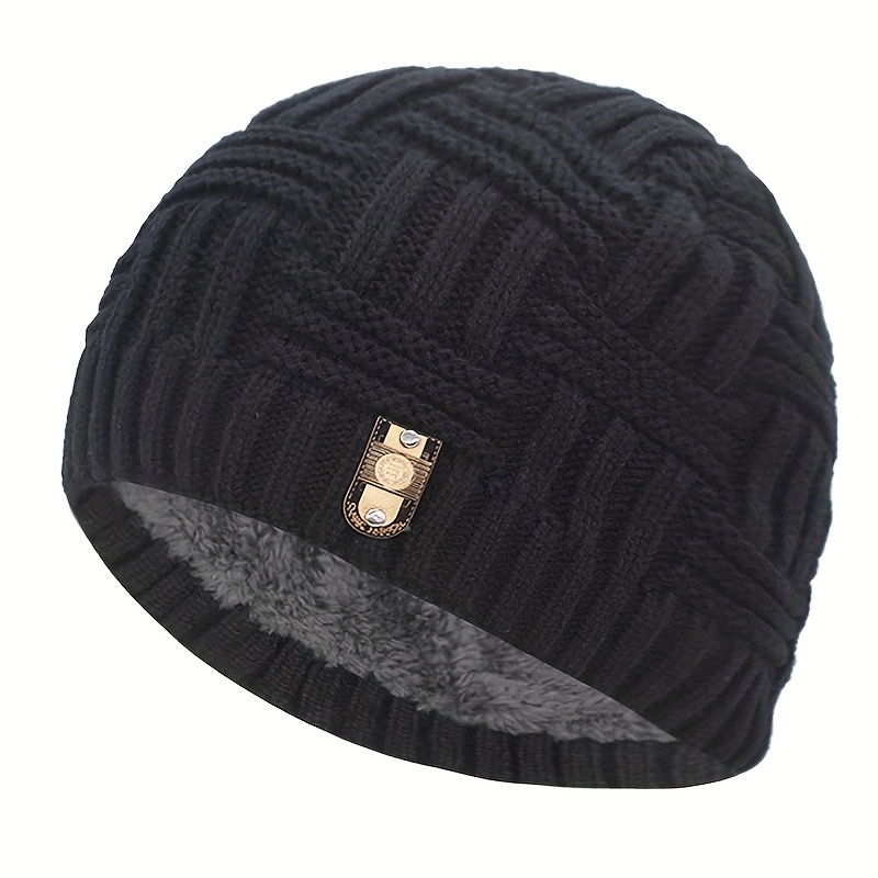 Skullies Beaines Knitted Hat Mens Winter Hats For Women Men Fashion Bonnet  Warm Thick Fur Ideal Choice For Gifts - Jewelry & Accessories - Temu Canada