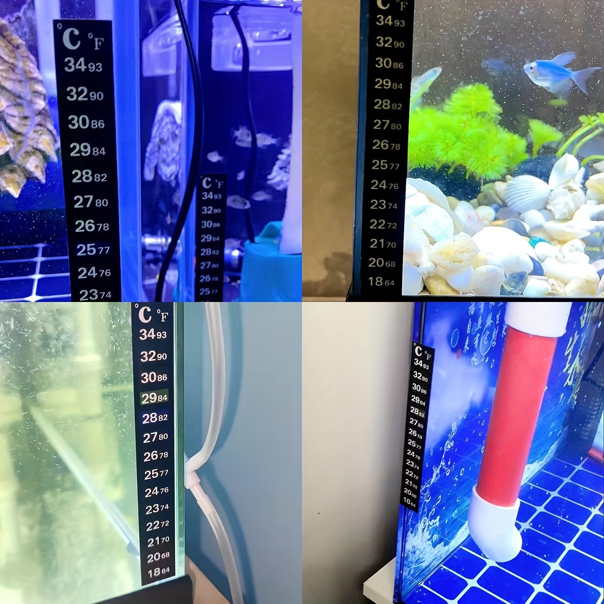 Liquid Crystal Aquarium Thermometer Vertical