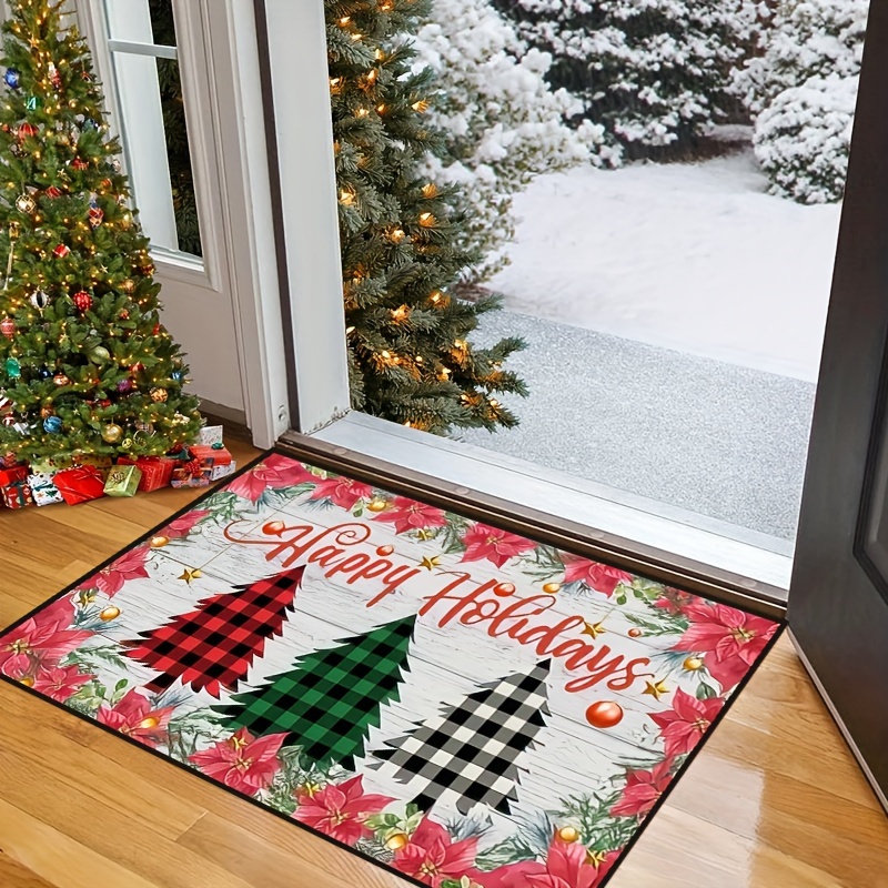 Happy Holidays Winter Doormat Holiday Doormat Christmas 