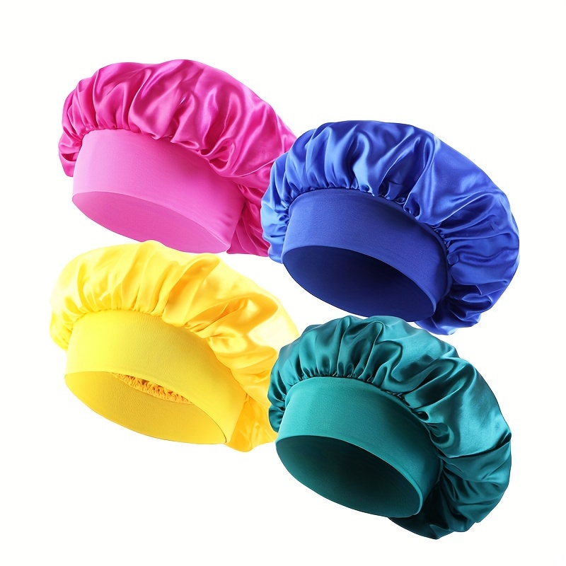 Satin Bonnet Hair Bonnet Sleeping Shower Reusable Hair - Temu United