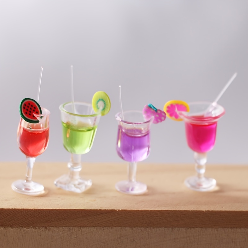 Hesroicy Mini Fruit Smoothie Exquisite Detail Doll House Decoration Resin  Simulation Drinks Model Scene Accessories for Entertainment 