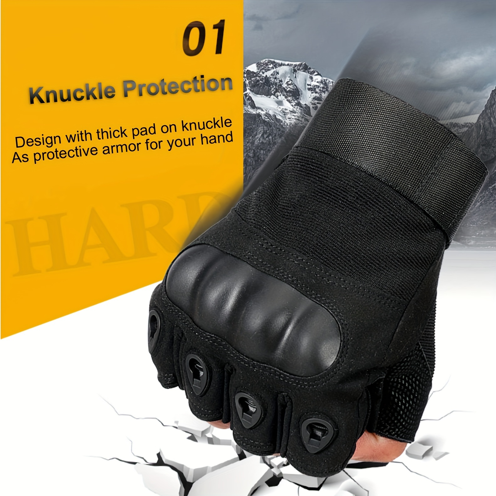 Tactical Fingerless Gloves With Hard Knuckle For Men Women, Military Half  Finger Gloves For Motorcycle Cycling Hunting Hiking Outdoor Sports Training  Camping Climbing - Temu