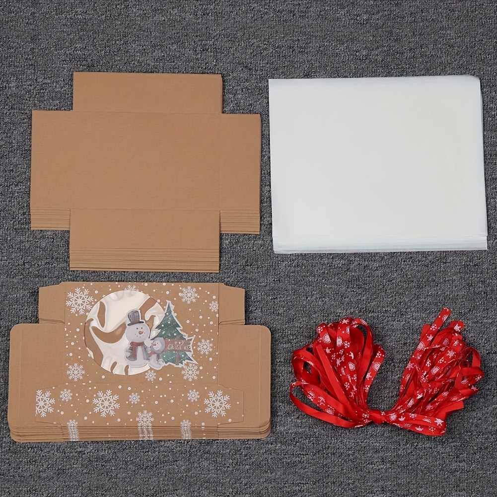  Joyousa Cajas de galletas de Navidad – Paquete de 12 cajas de  papel kraft – Grandes latas de galletas navideñas con tapas, cajas de  golosinas de Navidad para panadería, cajas de