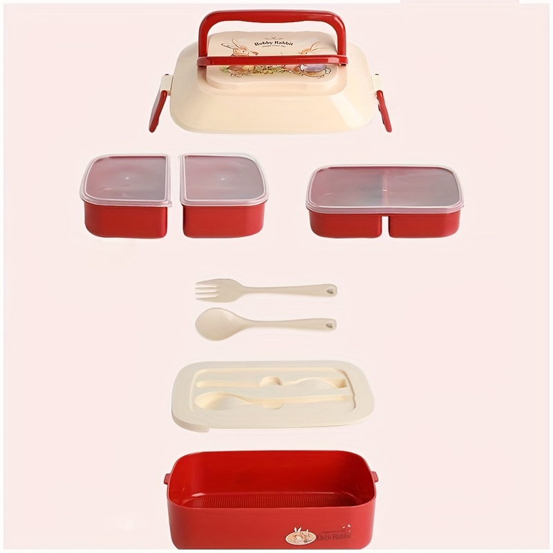 Double-layer Lunch Box, Square Divided Microwave Oven Bento Box, Leakproof  Food Container, For Teenagers And Workers At School,canteen, Back School -  Temu