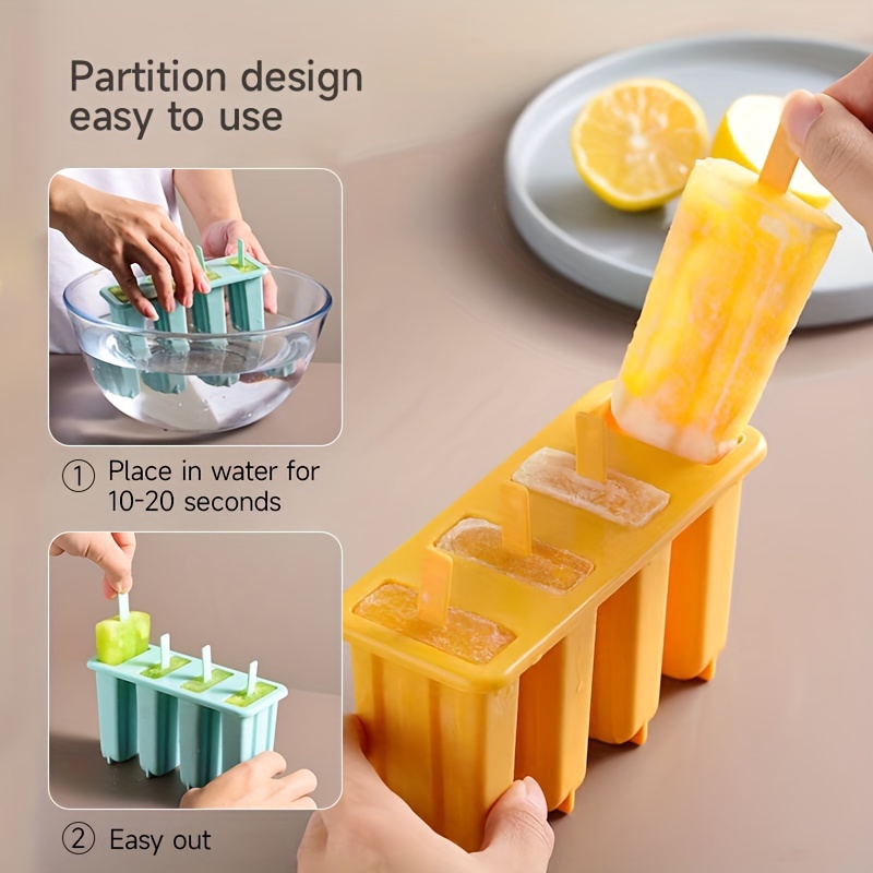  Popsicle Mold Set 4 Pieces Homemade Silicone Popsicle