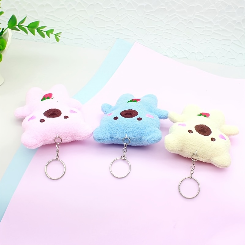 1pc Unisex Multicolor Pu Teddy Bear Keychain Purse Pendant For Daily Use