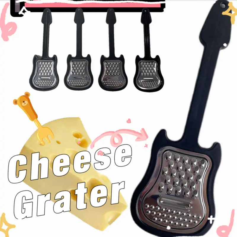 1pc, 3in1 Cheese Grater, Stainless Steel Multifunctional Guitar Cheese  Grater With Plastic Handle, Perfect For Hard Parmesan Or Soft Cheddar  Cheeses