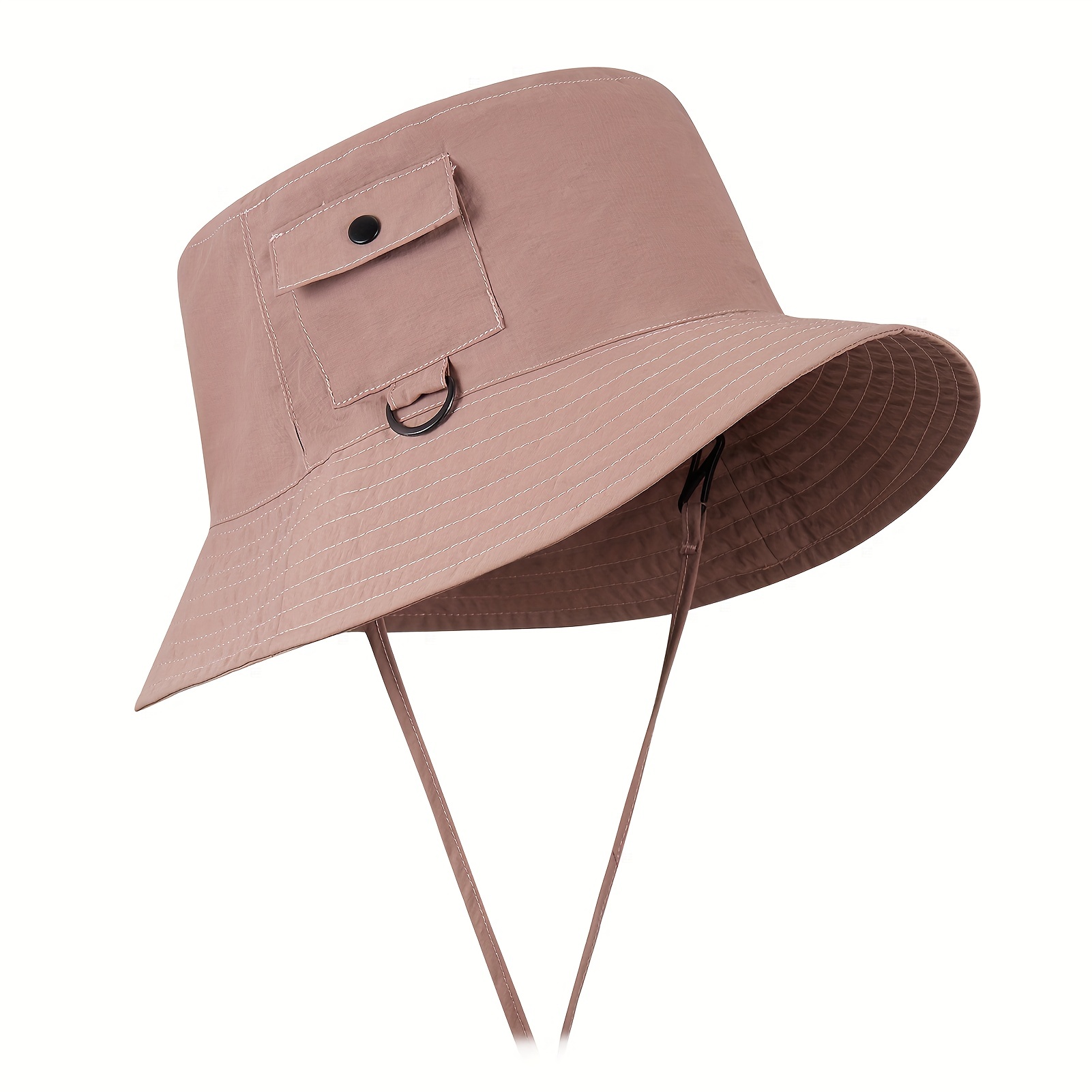 Outdoor Men's Breathable Bucket Hats Solid Color Sun Hats for Summer Fishing Hiking Traveling,Breathable, Quick Dry,Temu