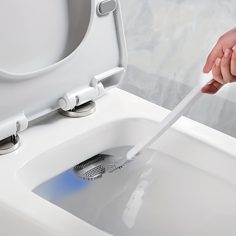 Cepillo para inodoro WC Escobilla y soporte de silicona para inodoro con  base de filtro de agua para baño montado en la pared / vertical (azul)  Zhivalor ZSY-0202