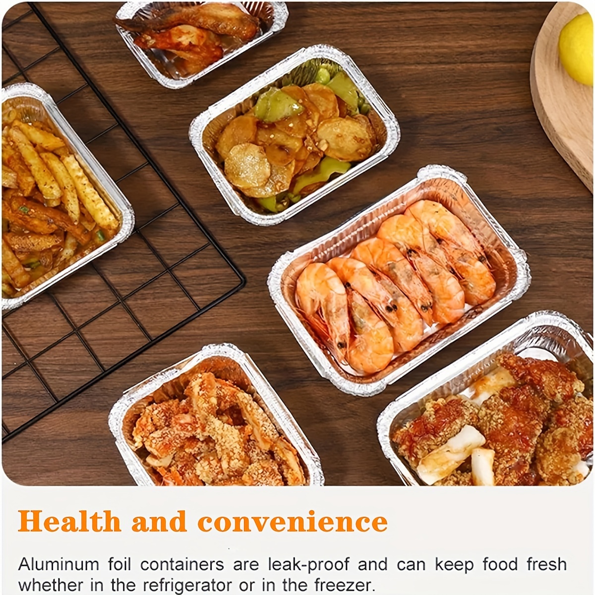 Aluminium Foil Food Containers with Lids Takeaway Home Catering