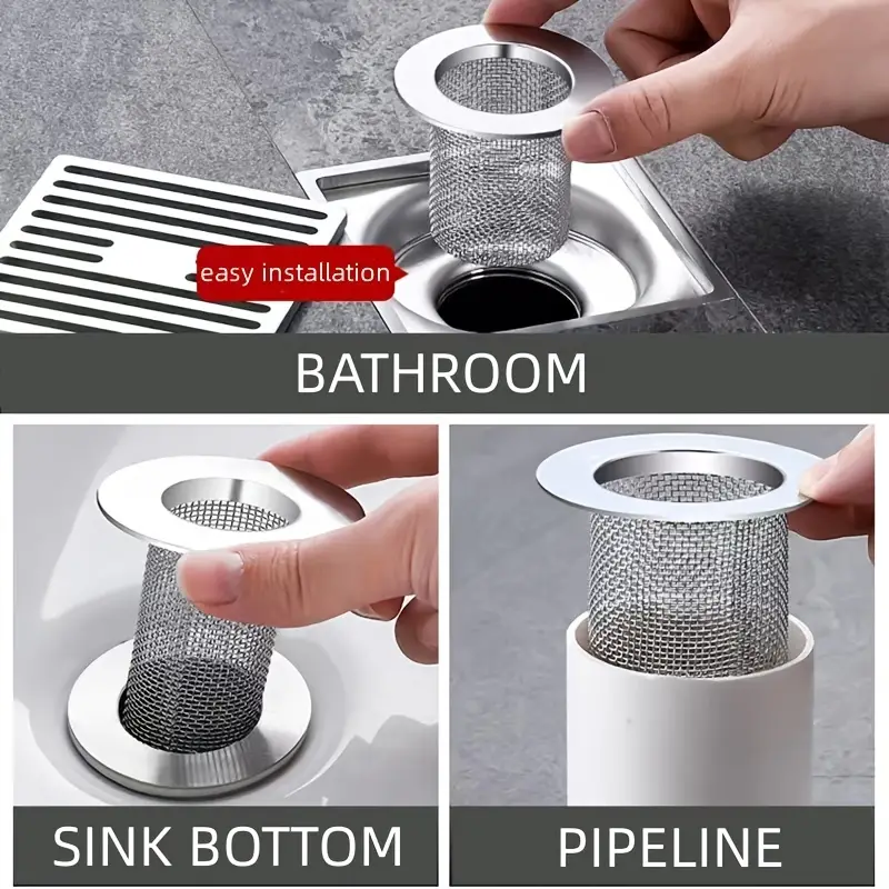 Bathroom Sink Drain Strainer Stainless Steel Floor Drain - Temu