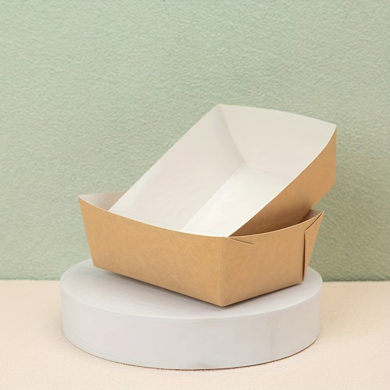 Disposable Paper Bowls Square Thickened Kraft Paper - Temu