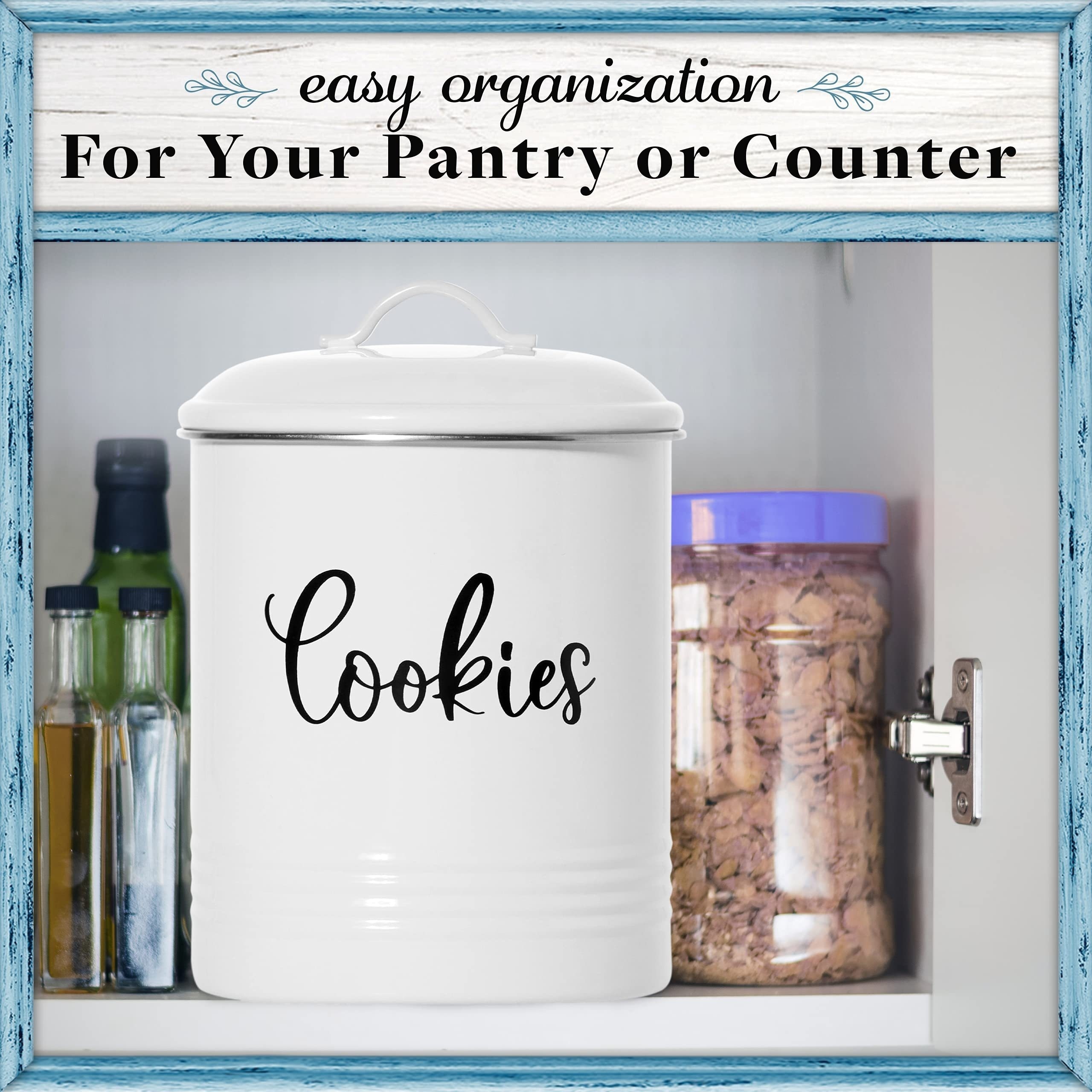 Cookie Jar Kitchen Container Metal Cookie Jar Storage Tin Counter