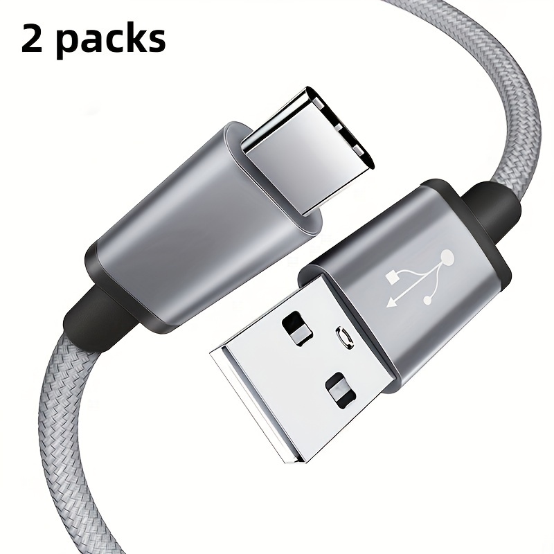 Paquete de 2 cables de carga rápida USB tipo C de 10 pies, cable USB A a  USB C