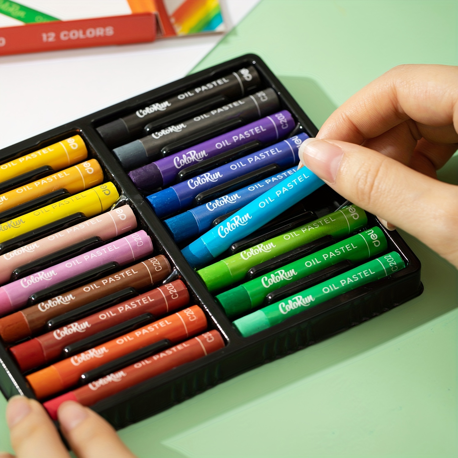 Pastels Art Supplies, Blue Bright Colors High Oil Pastels Set 18 Pcs  Ultrasoft For School For Artists 