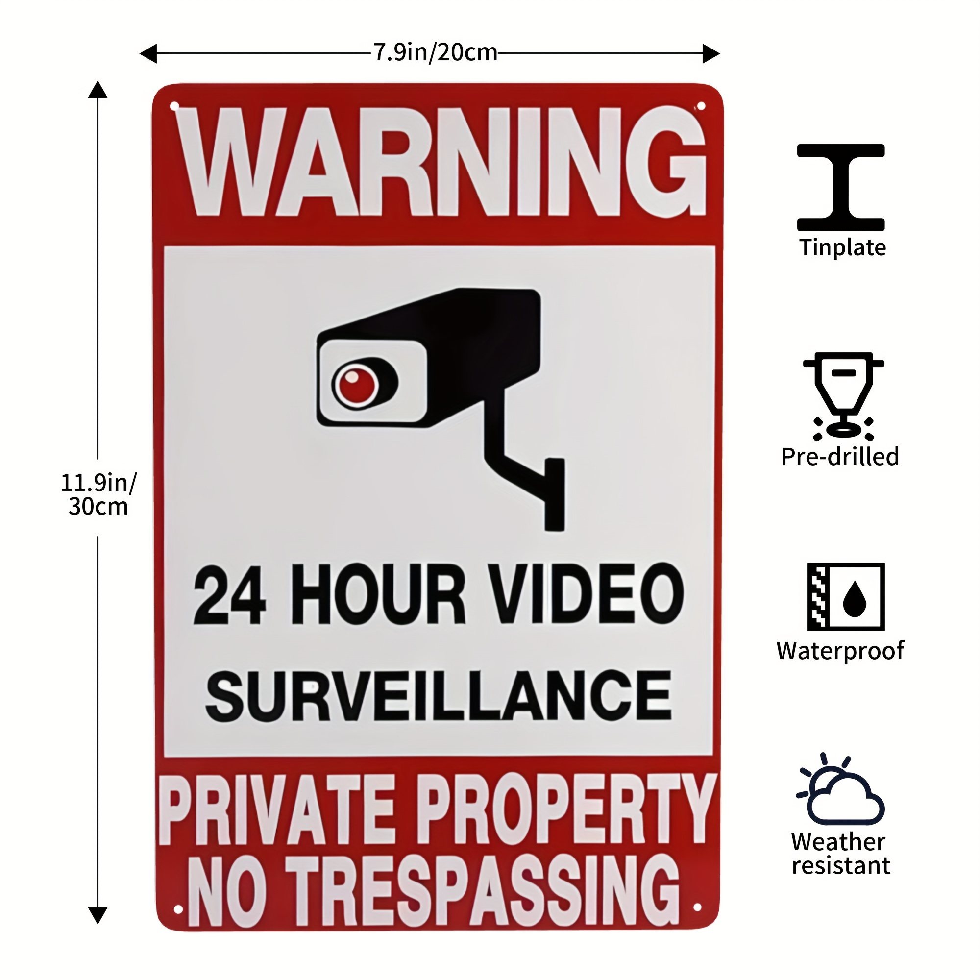 Cartel De Videovigilancia Y Prohibido Paso, Cámara De