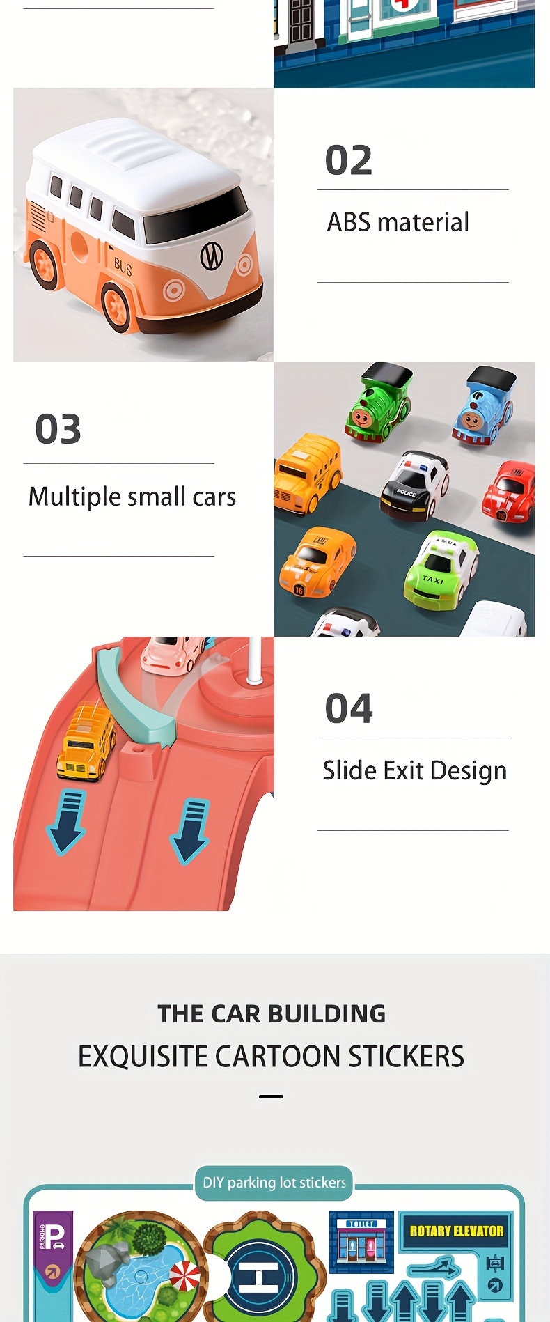 childrens electric track car large 7 story parking lot diy car building adventure puzzle for boys and girls toy gift details 6