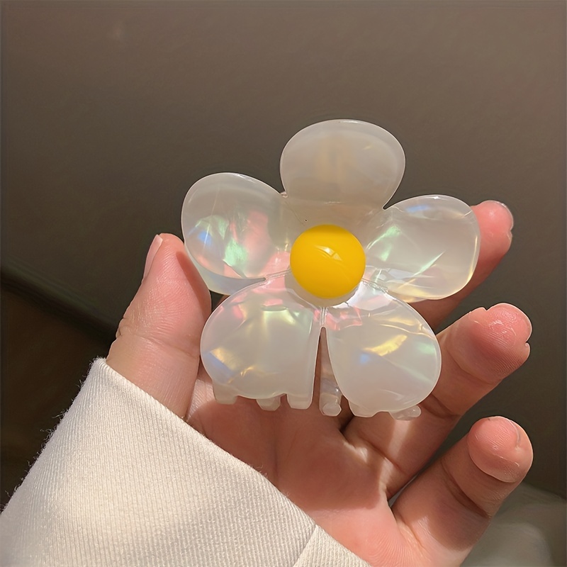 

Acetate Flower Sweet Shark Claw Back Head Claw Daisy Sweet Hair Clip Hair Accessories For Women