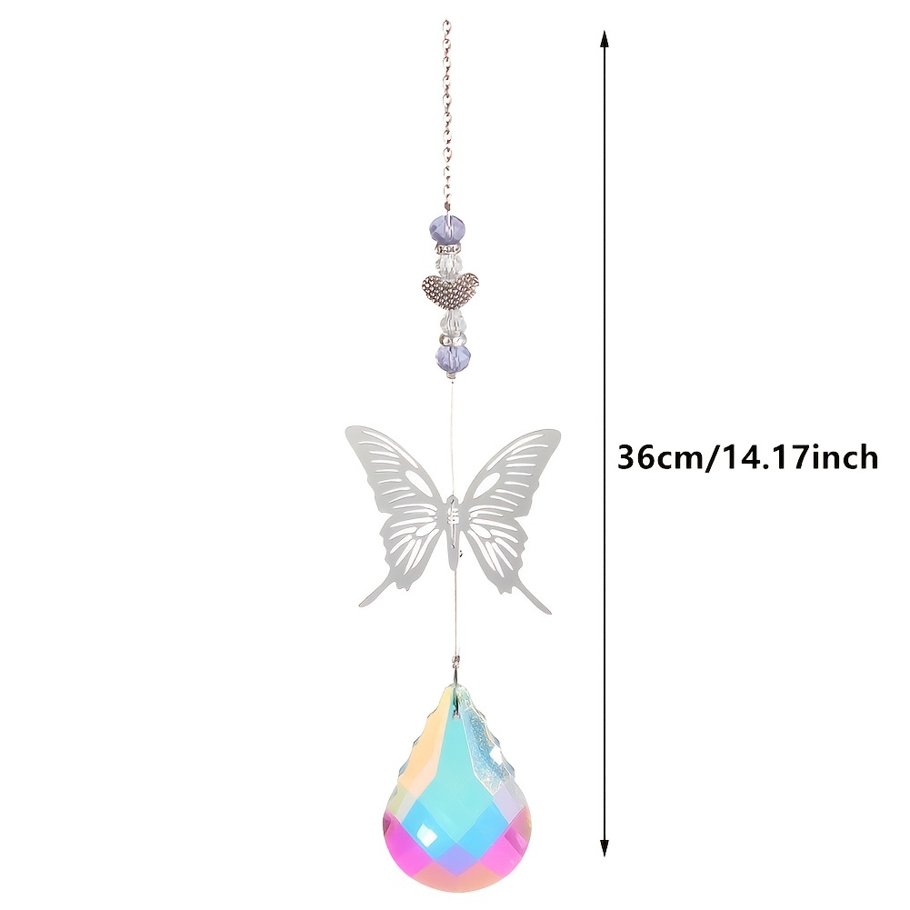 Butterfly Wind Chimes With Decorative Fake Crystals Beads - Temu