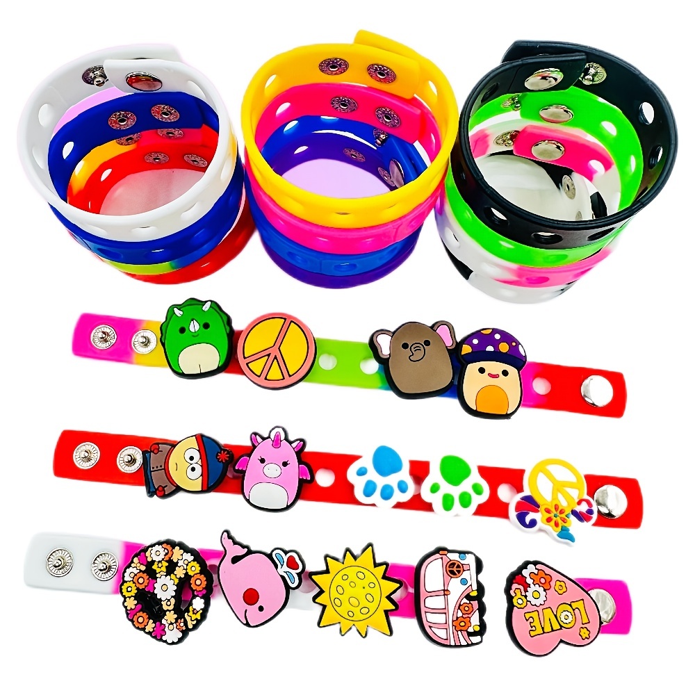 Silicone Bracelet Charms Colorful Bracelet Charms Rubber - Temu