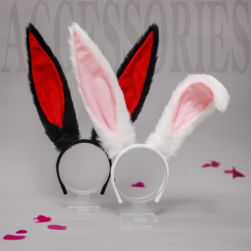 Soft Rabbit Ears Headband Easter Bunny Hair Bands Furry Hair Hoop Christmas  Gift
