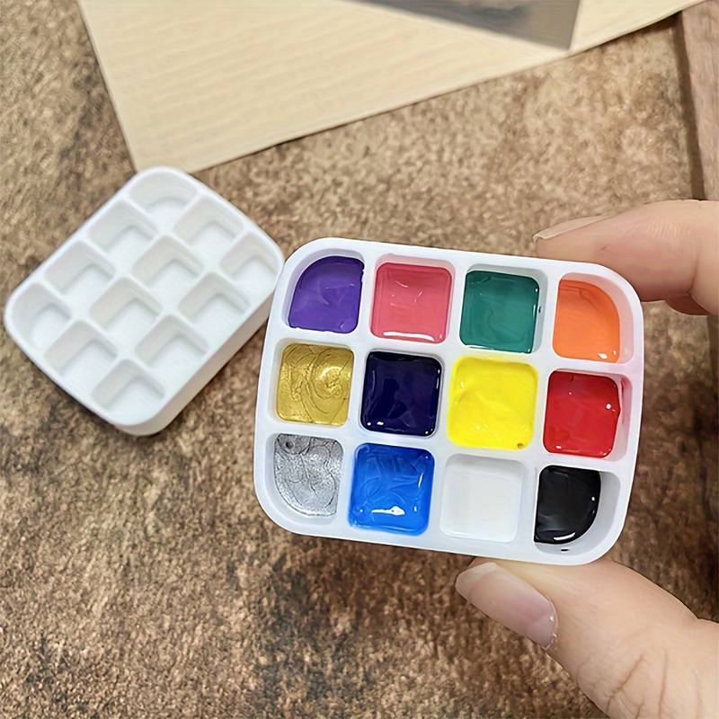 Palette Humide Pour Enfant – Pliable, Avec 20 Petites Cases & 5 Grandes – Trou Pour Pouce Et Support Pinceau